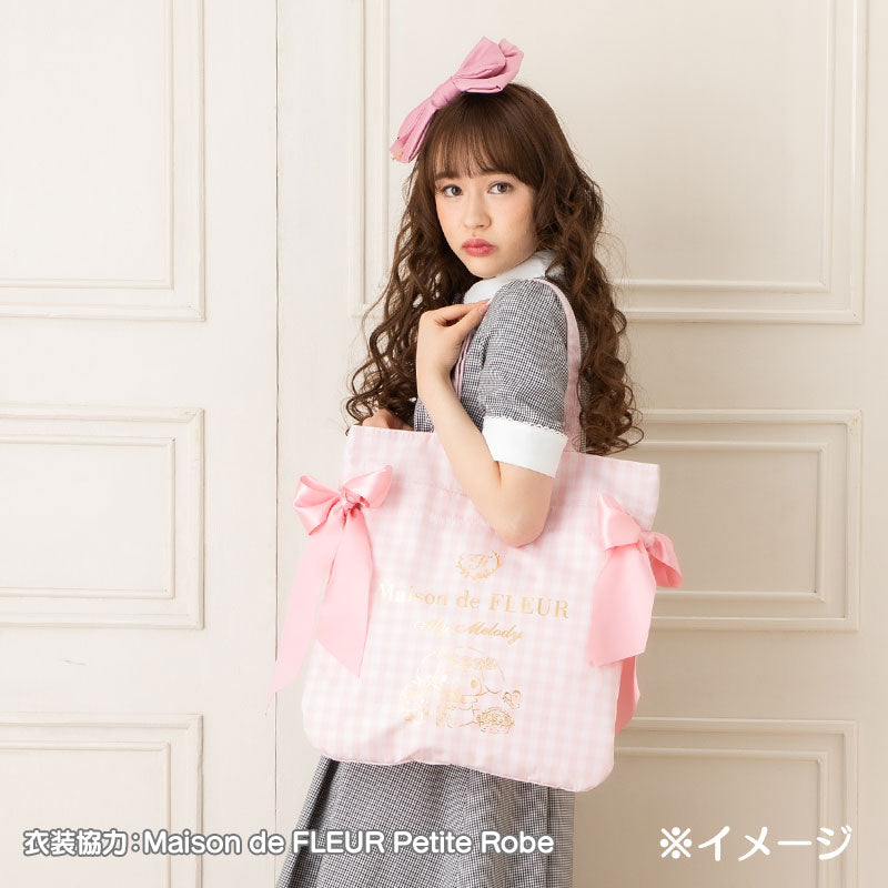My Melody Gingham Ribbon Tote Bag