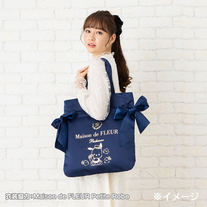 Pochacco Ribbon Tote Bag (Gingham Inner)