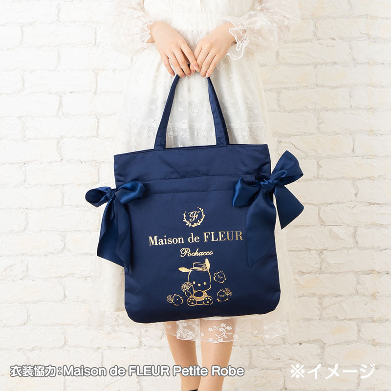 Pochacco Ribbon Tote Bag (Gingham Inner)