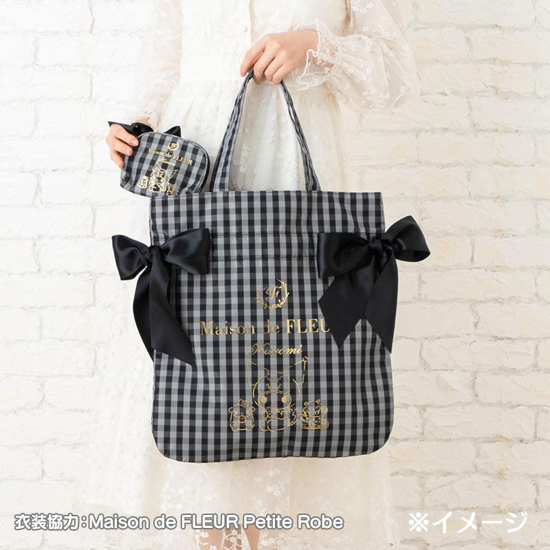 Kuromi Gingham Ribbon Tote Bag