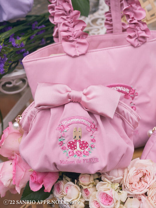 Marron Cream Bow Pouch