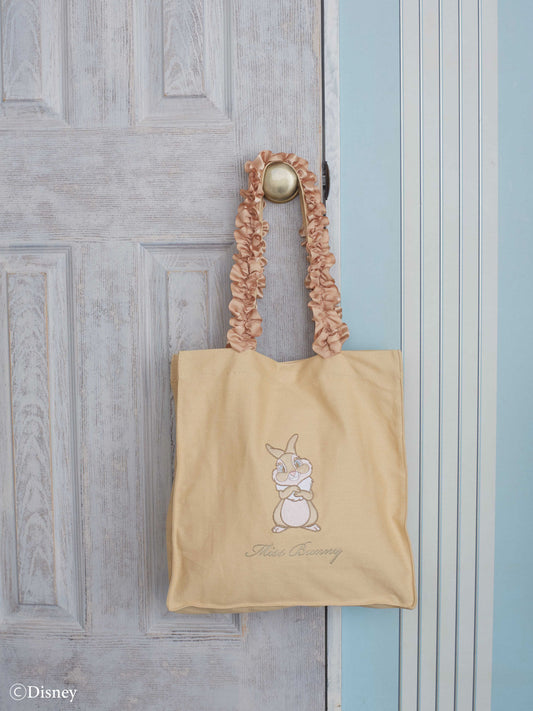 Miss Bunny Ruffled Canvas Tote Bag