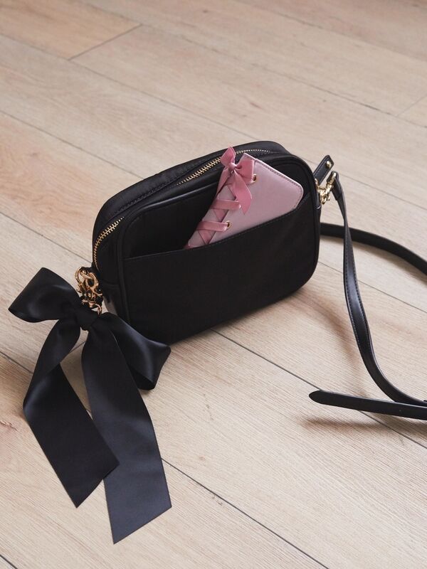 Crossbody Bag with Ribbon Charm