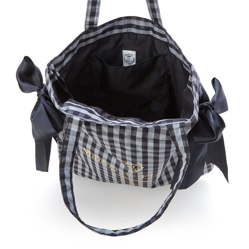 Kuromi Gingham Ribbon Tote Bag