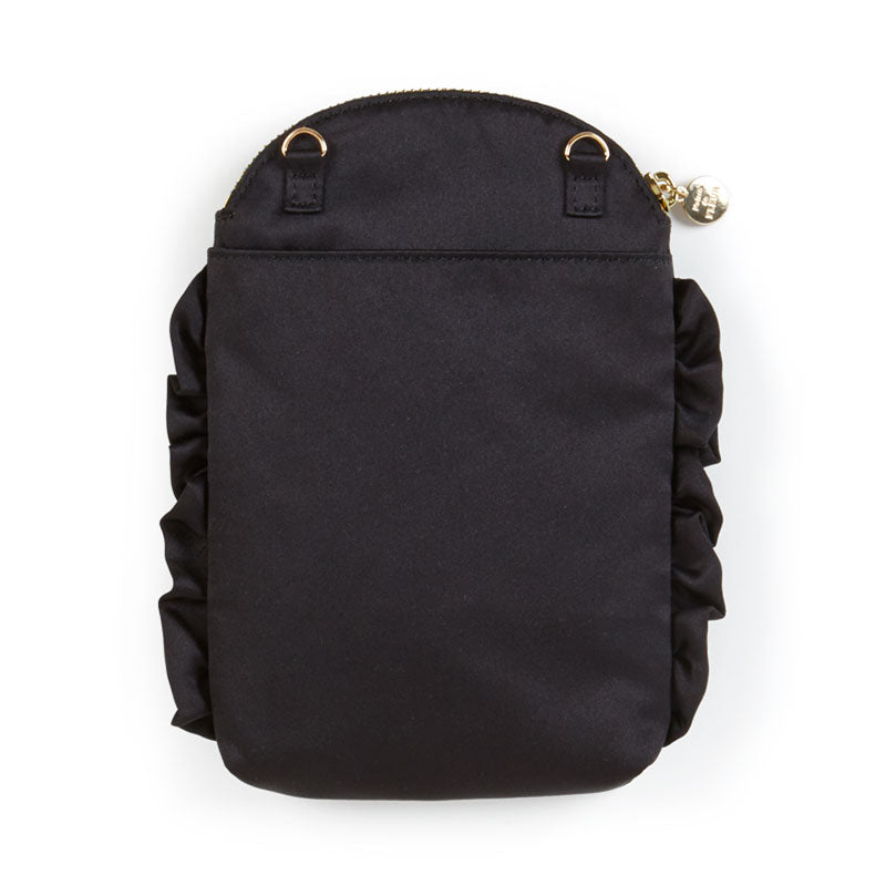 Kuromi Allover Print Black Shoulder Bag with Kuromi/Baku Keychain
